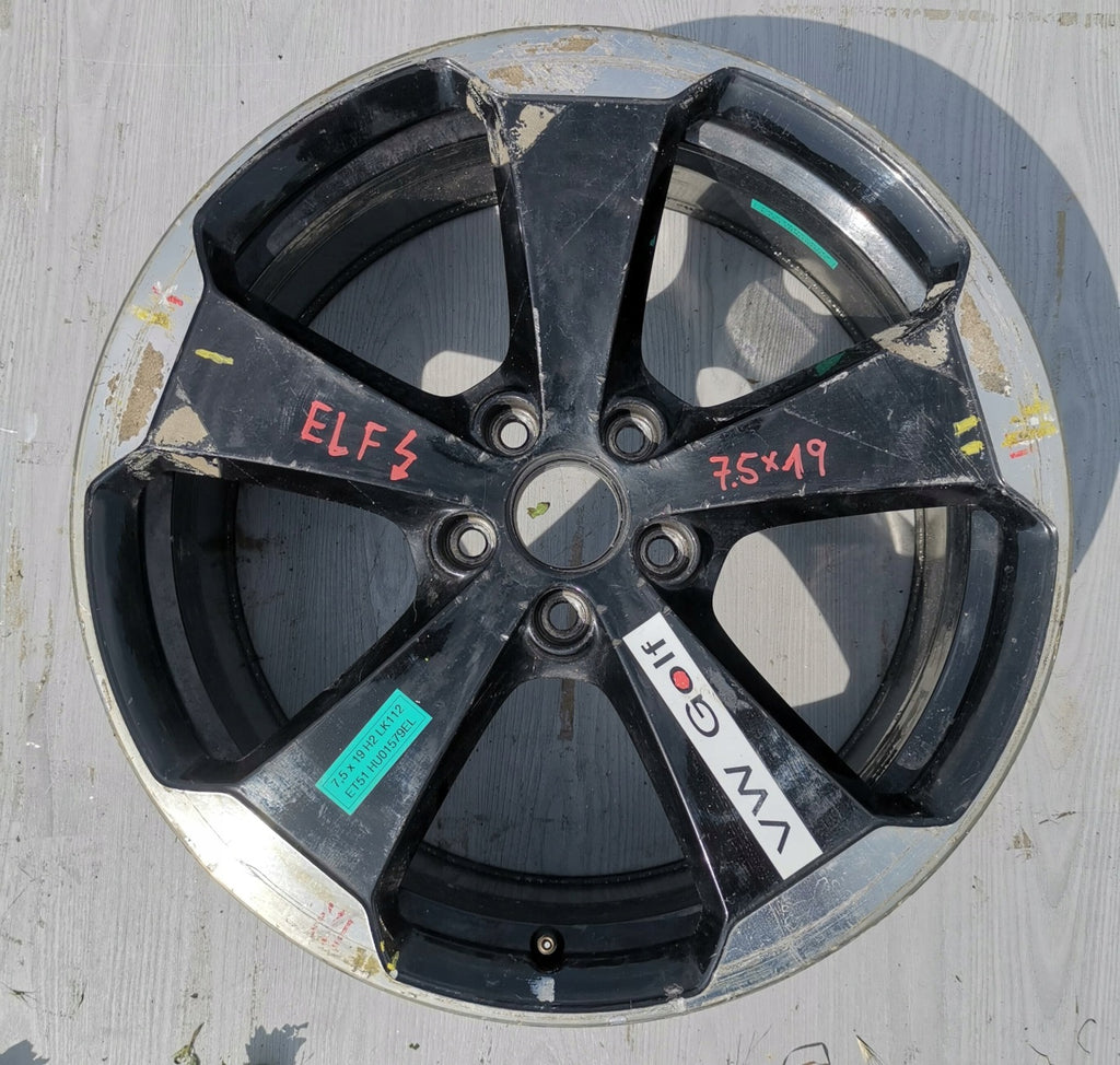 1x Alufelge 19 Zoll 7.5" 5x112 51ET Glanz Schwarz 5K0601025 VW Golf Vii FEL7786633032wf