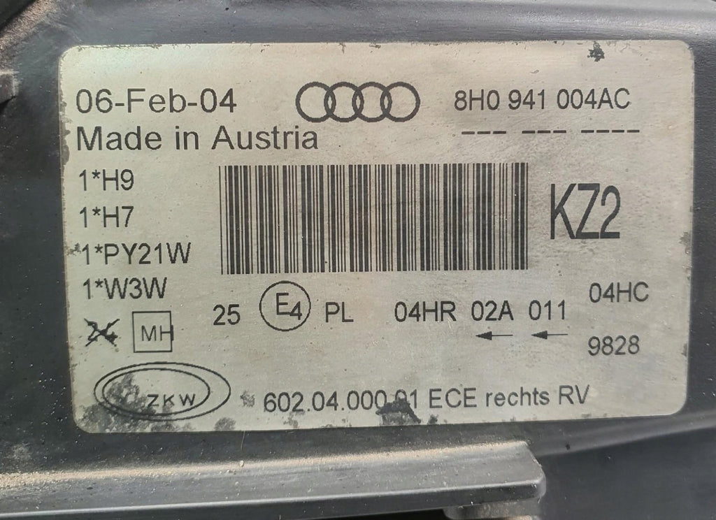 Frontscheinwerfer Audi A4 B6 8H0941004AC Rechts Scheinwerfer Headlight SCH1524396213aw