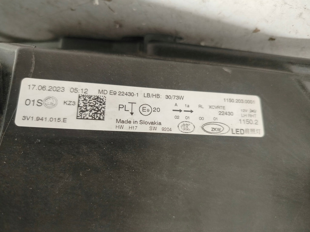 Frontscheinwerfer Skoda Superb III 3V1941015E Full LED Links Headlight