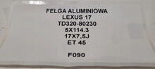 Laden Sie das Bild in den Galerie-Viewer, 1x Alufelge 17 Zoll 7.5" 5x114.3 45ET TD32080230 Lexus Rim Wheel FEL3444363407gk