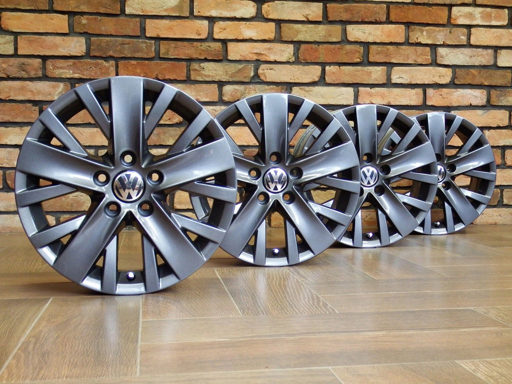 4x Alufelge 16 Zoll 6.5" 5x112 50ET Glanz Grau 5K0601025AL VW Touran Rim Wheel FEL5974207508or