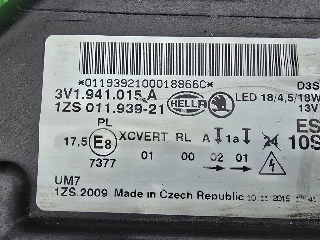 Frontscheinwerfer Skoda Superb III 3V1941015A Xenon Links Scheinwerfer Headlight SCH4443863344gx
