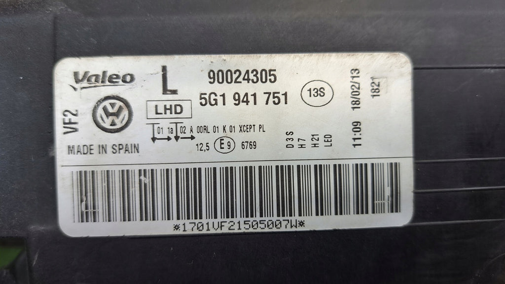 Frontscheinwerfer VW Golf VII 5g1 5G1941751 Xenon Links Scheinwerfer Headlight SCH5635402677jk