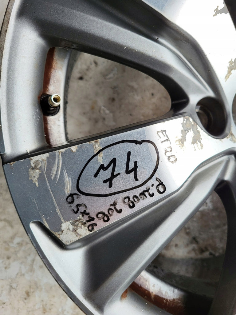 1x Alufelge 16 Zoll 6.5" 4x108 20ET Glanz Silber 9678398177 Peugeot Rim Wheel