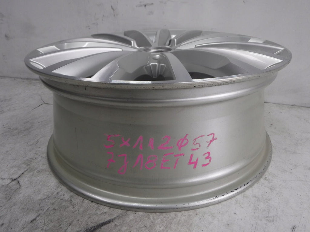 1x Alufelge 18 Zoll 7.0" 5x112 43ET Glanz Silber 565601025E Audi I Rim Wheel FEL6112142874oz
