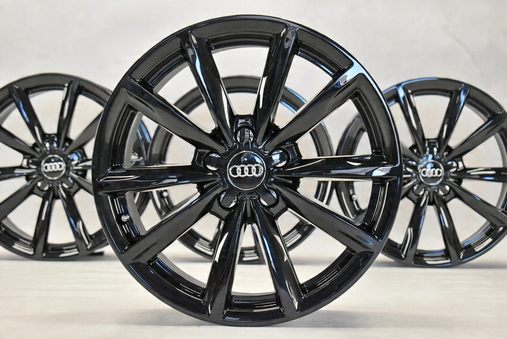 4x Alufelge 18 Zoll 8.0" 5x112 48ET Glanz Schwarz 4F0601025CP Audi A6 C6