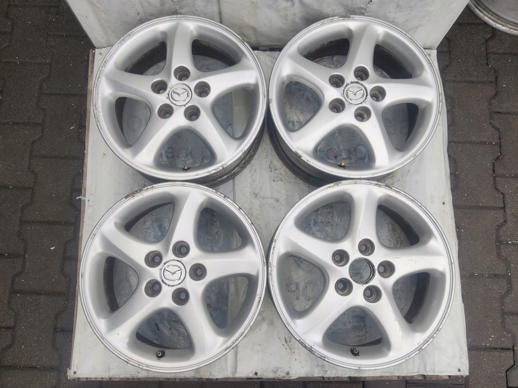 4x Alufelge 16 Zoll 6.0" 5x114.3 50ET Silber Mazda Rim Wheel