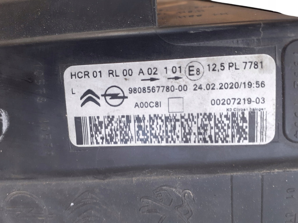 Frontscheinwerfer Citroën Jumpy Vivaro 9808567780 9808567680 Rechts oder Links