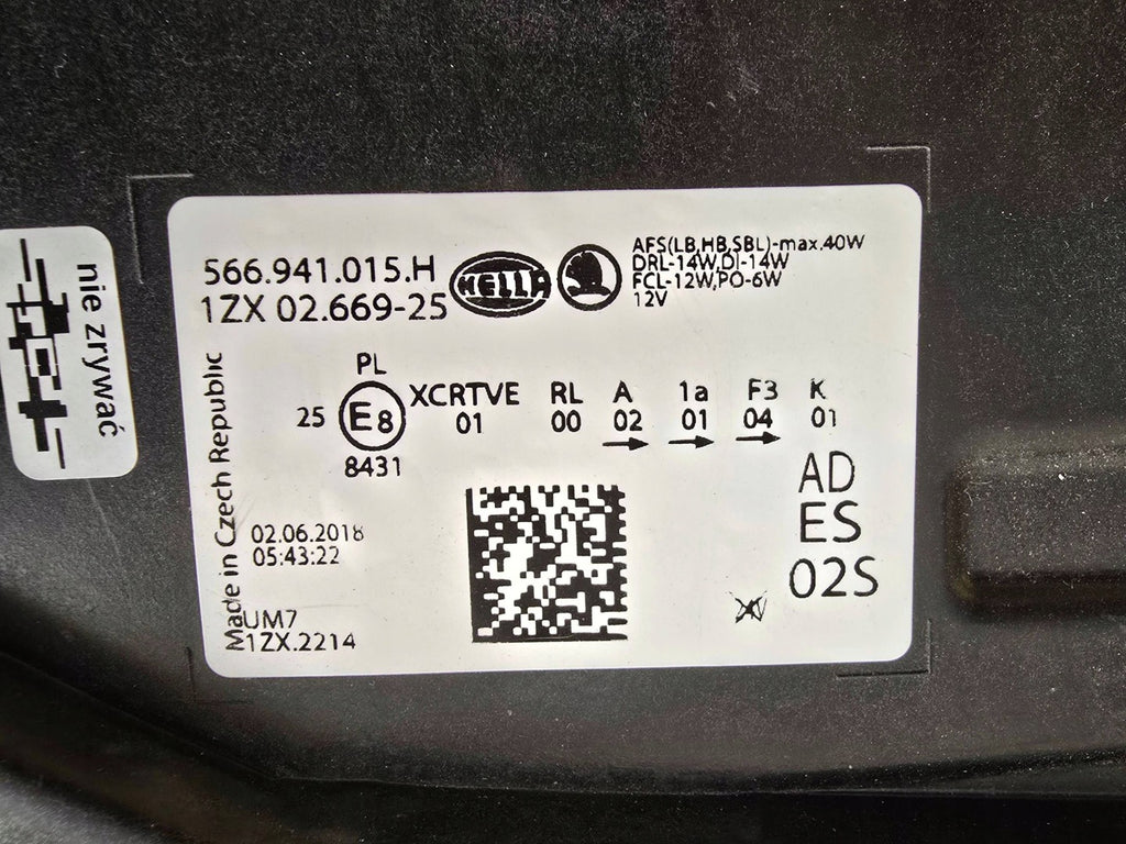 Frontscheinwerfer Skoda Kodiaq 566941015H LED Links Scheinwerfer Headlight SCH5409908311kf