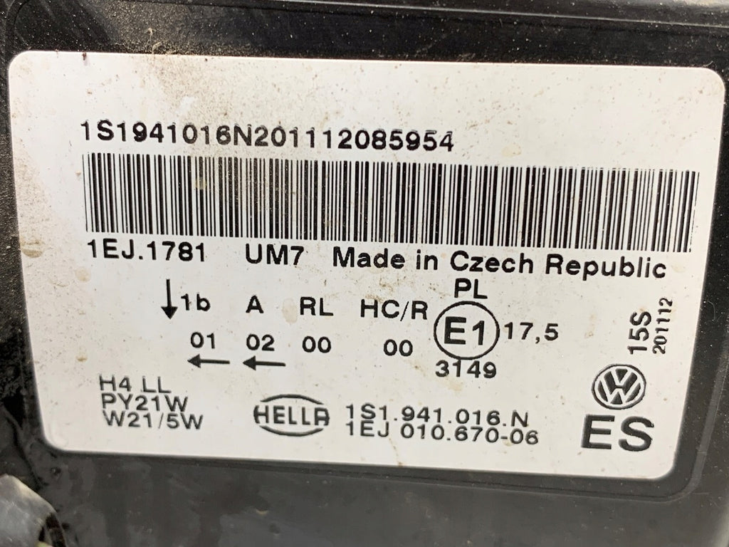 Frontscheinwerfer VW Up 1S1941016N Ein Stück (Rechts oder Links) Headlight