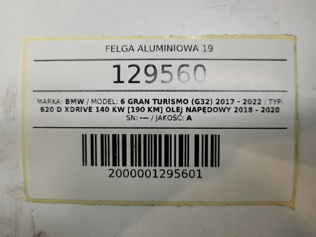 1x Alufelge 19 Zoll 8.5" 5x112 25ET Glanz Silber 7850579 BMW 6 G32 Rim Wheel FEL7113099290vb