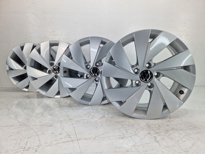 4x Alufelge 17 Zoll 6.5" 5x112 46ET Glanz Silber 5H0601025B VW I Rim Wheel FEL8871597977bj