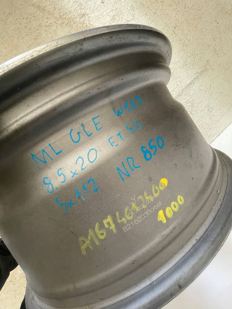 1x Alufelge 20 Zoll 8.5" 5x112 55ET Glanz A1674012400 Mercedes-Benz Gle FEL9383120615uj