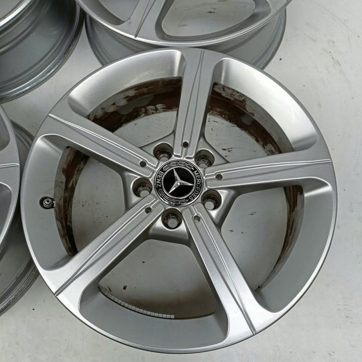 4x Alufelge 17 Zoll 6.5" 5x112 44ET Glanz Silber A1774011200 Mercedes-Benz Cla FEL8098311210be