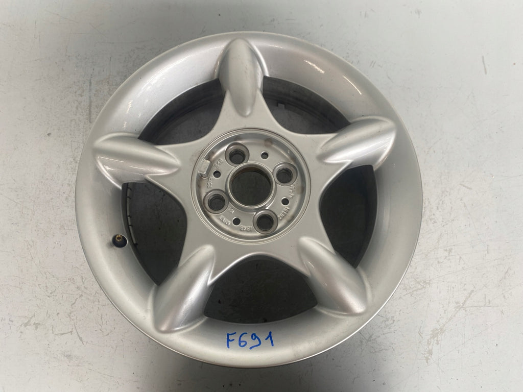 1x Alufelge 16 Zoll 6.5" 4x100 48ET Glanz Silber Mini R50 Rim Wheel FEL6147550084rn