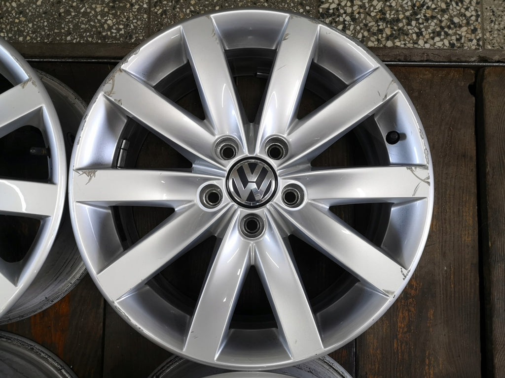 4x Alufelge 17 Zoll 7.0" 5x112 54ET Glanz Silber 5K0601025F VW I Rim Wheel FEL6836662159io