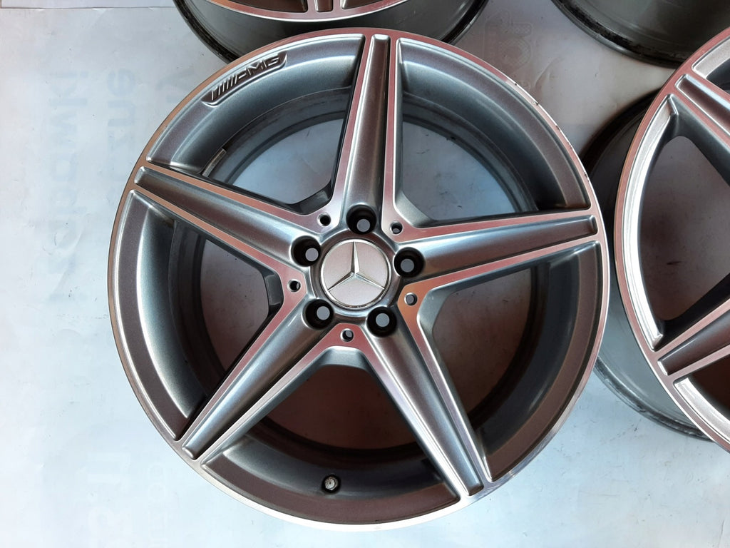 4x Alufelge 18 Zoll 7.5" 5x112 44ET Glanz Grau Mercedes-Benz W205 A205 Mg FEL6188475705se