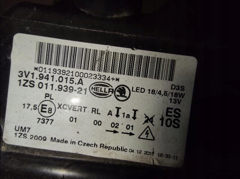 Frontscheinwerfer Skoda Superb III 3V1941015A Full LED Links Headlight