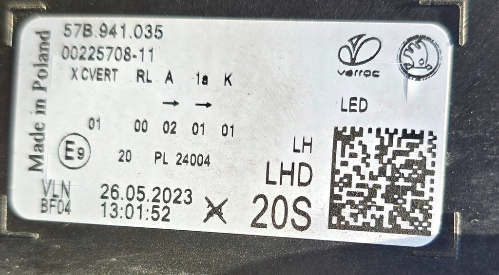 Frontscheinwerfer Skoda Karoq 57B941035 Links Scheinwerfer Headlight SCH2969035880op