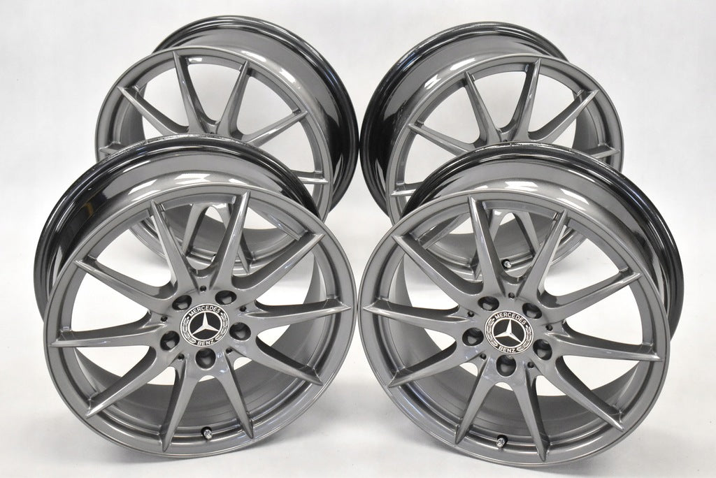 4x Alufelge 17 Zoll 6.5" 5x112 49ET Glanz Grau A2464010102 Mercedes-Benz W176 FEL4896661548vb