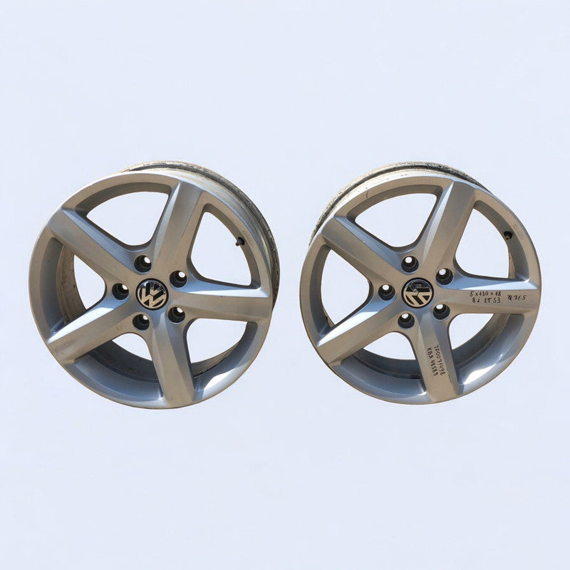 1x Alufelge 18 Zoll 8.0" 5x130 53ET Glanz Silber 7P0071498 Vw Rim Wheel