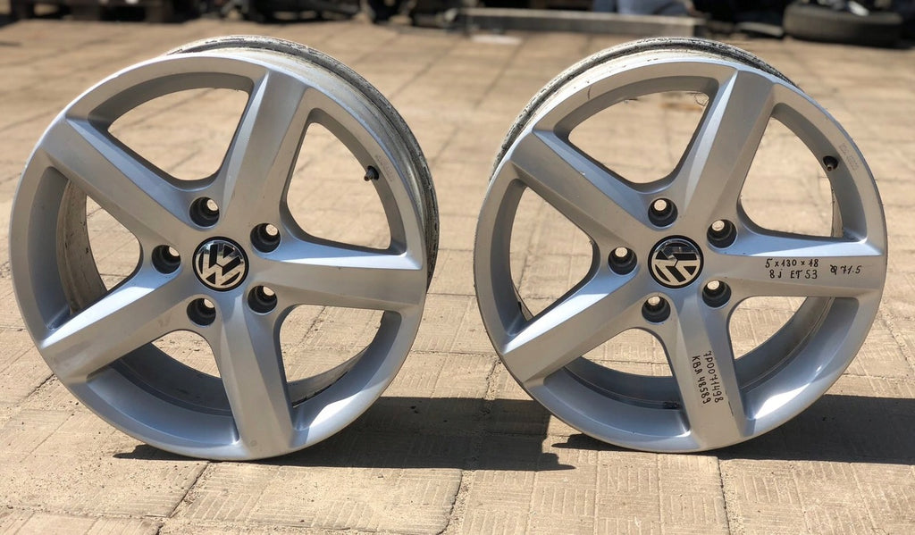 1x Alufelge 18 Zoll 8.0" 5x130 53ET Glanz Silber 7P0071498 Vw Rim Wheel