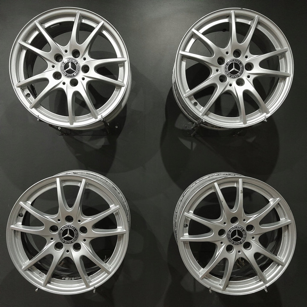 4x Alufelge 16 Zoll 6.5" 5x112 49ET Glanz Silber A2464011302 Mercedes-Benz FEL4716097547ig