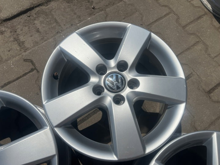 4x Alufelge 16 Zoll 6.5" 5x112 Glanz Silber 1T0601025M VW Touran Rim Wheel FEL9842010666vj