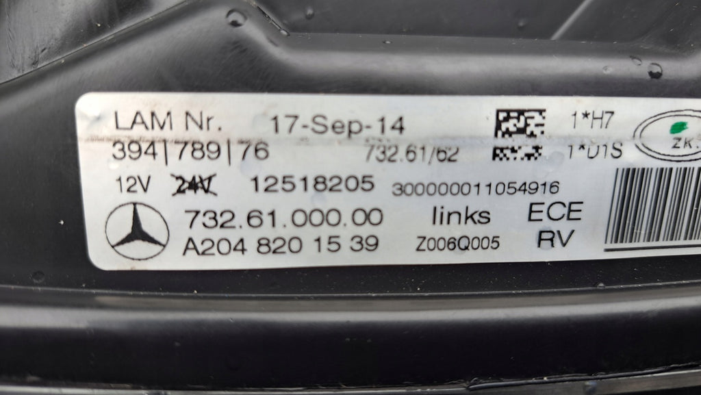 Frontscheinwerfer Mercedes-Benz W204 A2048201539 Xenon Links Headlight SCH5270827657ly