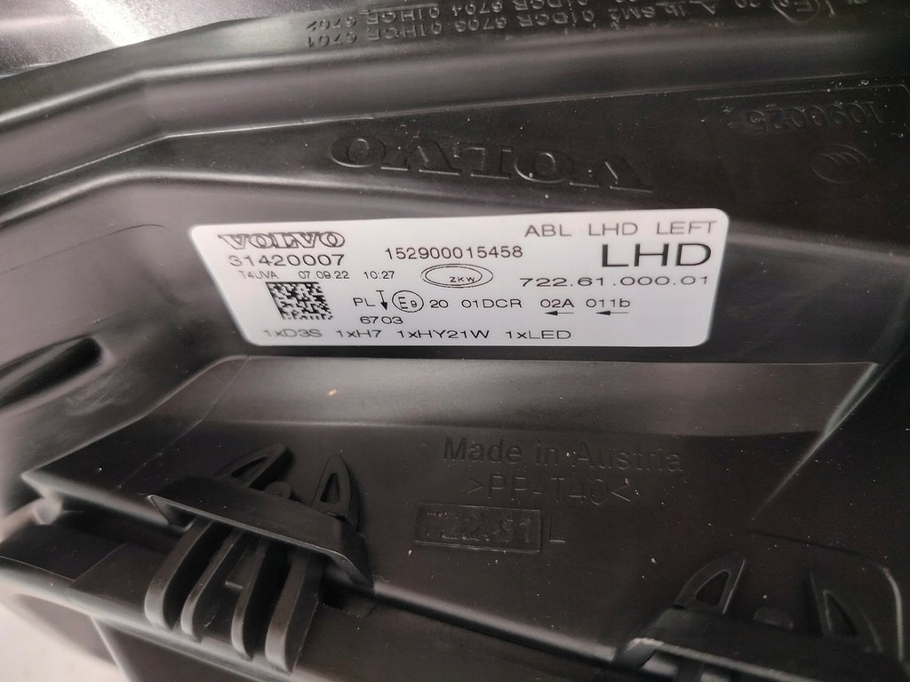 Frontscheinwerfer Volvo V40 31420007 Xenon Links Scheinwerfer Headlight SCH1232814553sn
