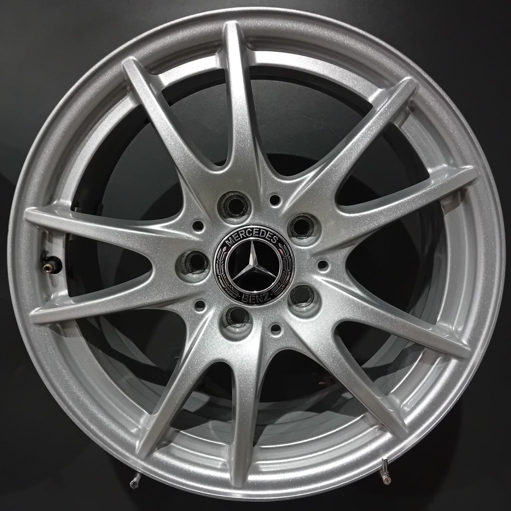 4x Alufelge 16 Zoll 6.5" 5x112 49ET Glanz Silber Mercedes-Benz Rim Wheel FEL9950050063sg