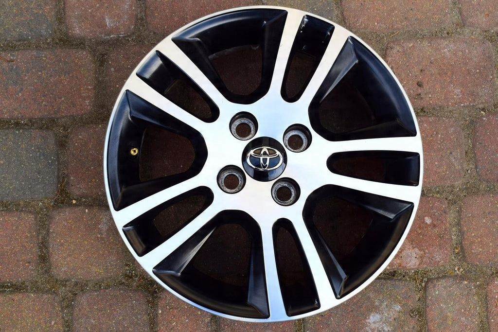 1x Alufelge 15 Zoll 4.5" 4x100 35ET Matt Schwarz Toyota Aygo Rim Wheel