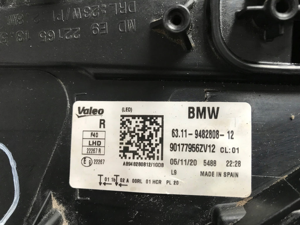 Frontscheinwerfer BMW 1 F40 9482808-12 LED Rechts Scheinwerfer Headlight