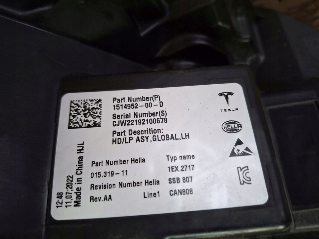 Frontscheinwerfer Tesla 3 1514952-00-D LED Links Scheinwerfer Headlight