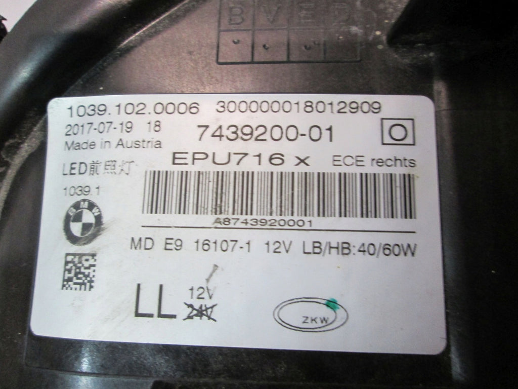 Frontscheinwerfer BMW G30 F90 7439200-01 Full LED Ein Stück (Rechts oder Links)