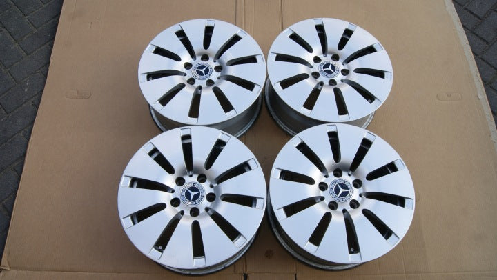 4x Alufelge 16 Zoll 6.5" 5x112 36ET Glanz Silber A2054010100 Mercedes-Benz FEL8452350323jm