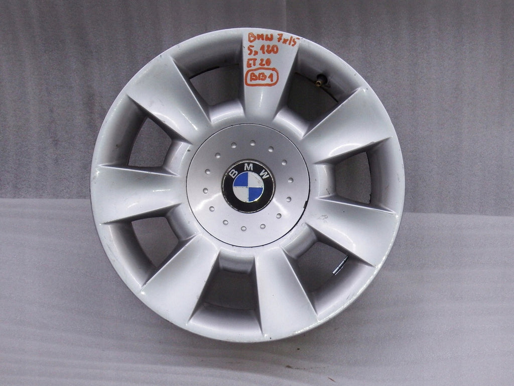 1x Alufelge 15 Zoll 7.0" 5x120 20ET Glanz Silber BMW E39 E34 Rim Wheel