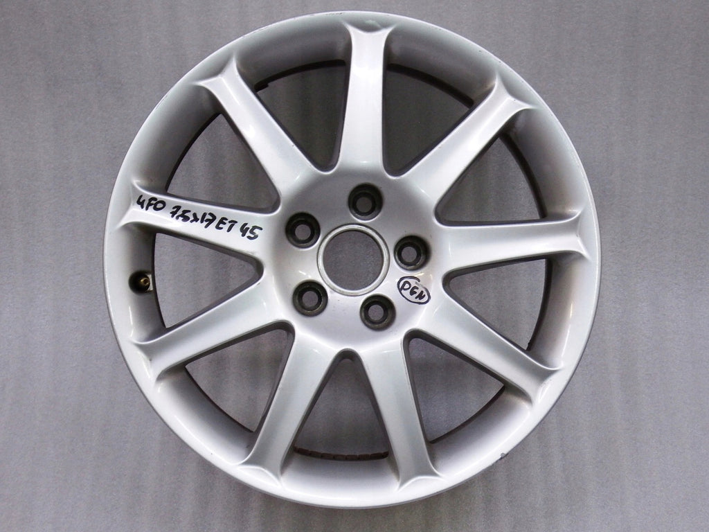 1x Alufelge 17 Zoll 7.5" 5x112 45ET Glanz Silber 4F0601025J Audi A6 C6 Rim Wheel