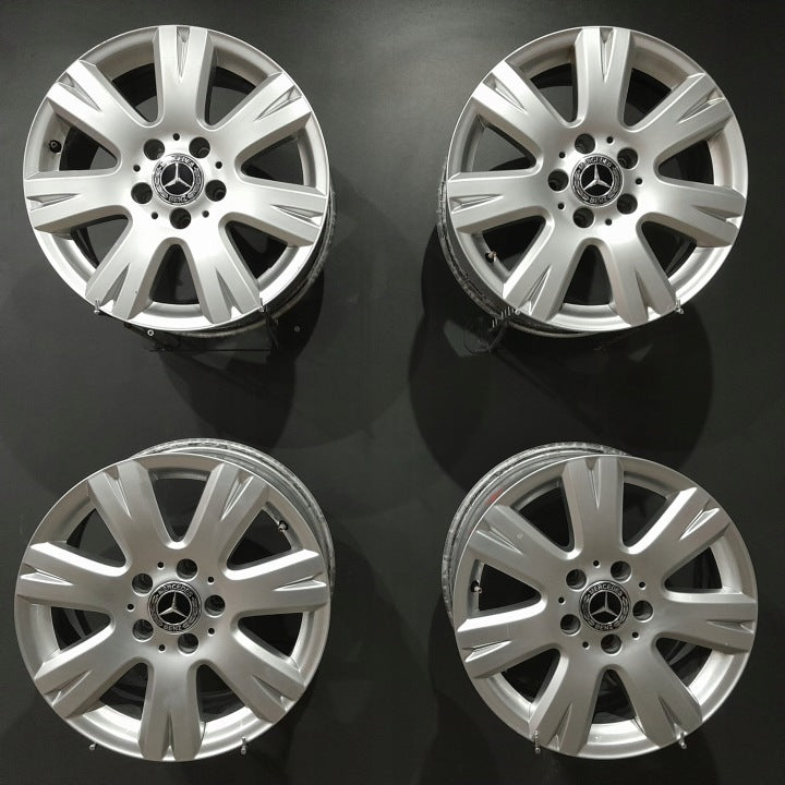 4x Alufelge 16 Zoll 7.0" 5x112 43ET Matt Silber A2044012602 Mercedes-Benz W204 FEL4112135810bl
