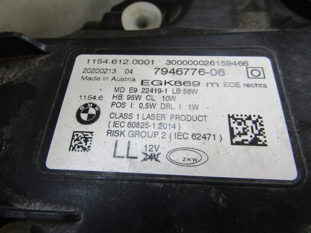 Frontscheinwerfer BMW 7 G11 G12 7946776-06 Laser Rechts Scheinwerfer Headlight SCH9713154680nw