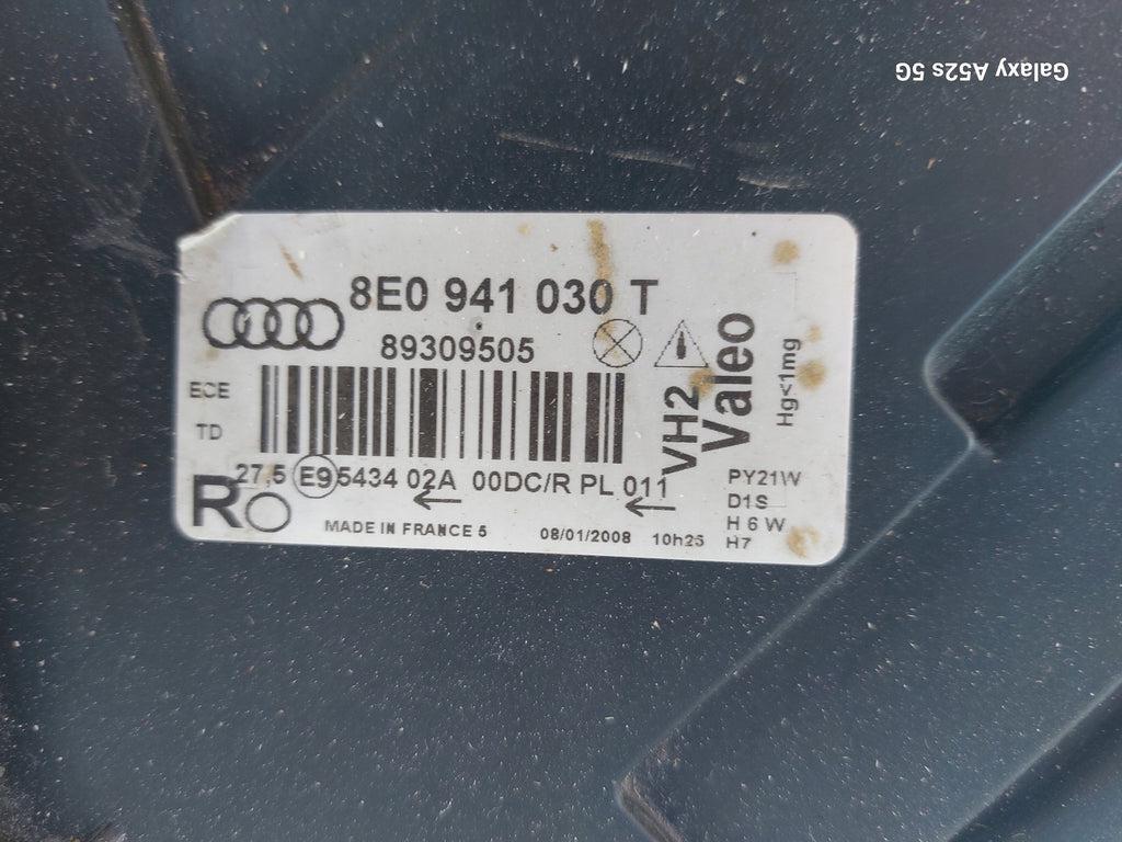 Frontscheinwerfer Audi A4 B6 8E0941030T Xenon Rechts Scheinwerfer Headlight