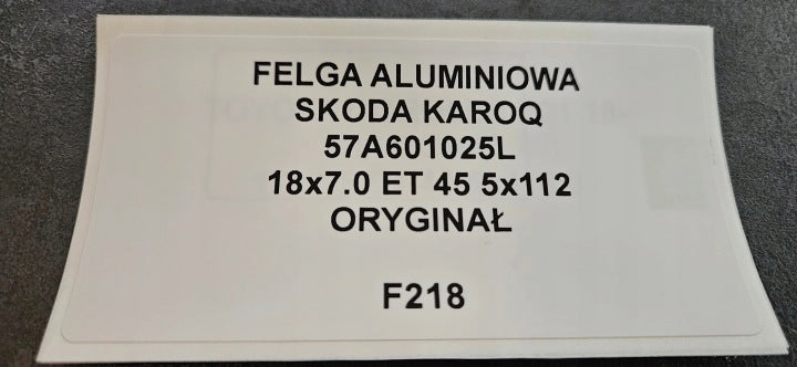 1x Alufelge 18 Zoll 7.0" 5x112 45ET 57A601025L Skoda Karoq Rim Wheel FEL3217597734ix