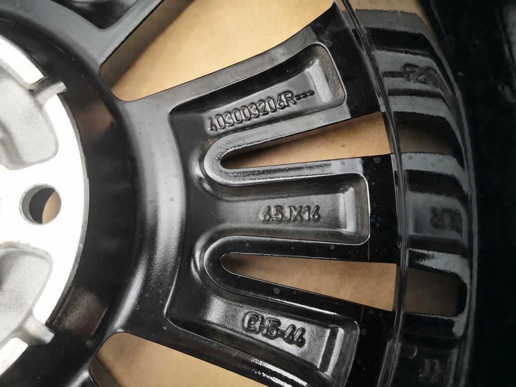 1x Alufelge 16 Zoll 6.5" 5x114.3 44ET Glanz Schwarz 403003206R Renault Zoe