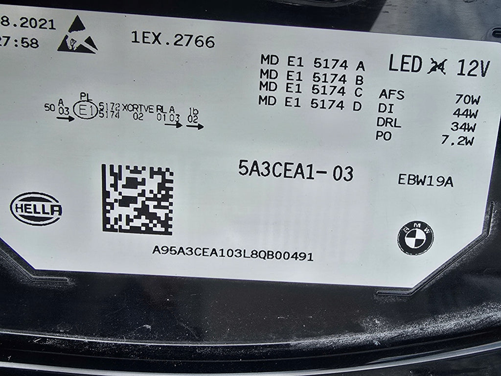 Frontscheinwerfer BMW 5A3CEA1-03 Links Scheinwerfer Headlight SCH1811543360al