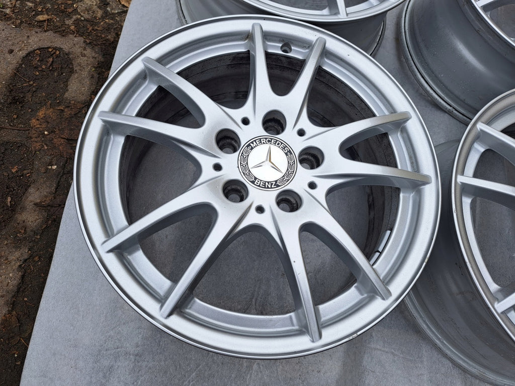 4x Alufelge 16 Zoll 6.5" 5x112 49ET Glanz Silber A2464011302 Mercedes-Benz W246 FEL1677752087zy