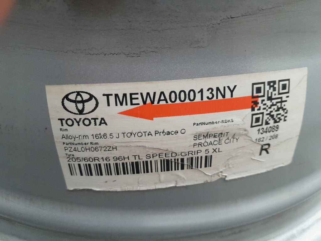 1x Alufelge 16 Zoll 6.5" 5x108 47ET Glanz PZ4L0H0672 Toyota Proace City FEL6574978158jr