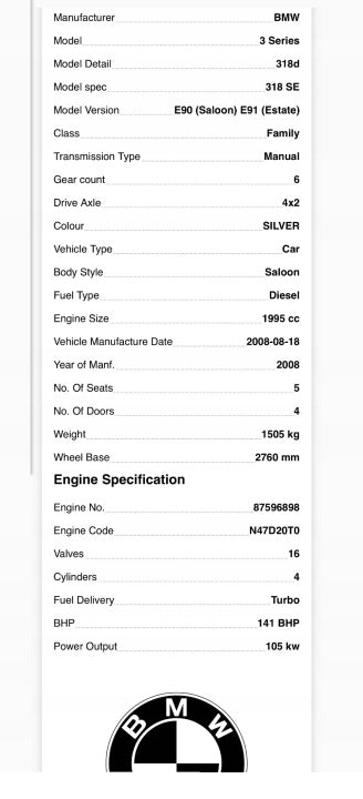 Motor BMW E91 E90 N47D20A 2.0 143PS 105kW 2008 Diesel Engine Komplett MOT3793668380wx