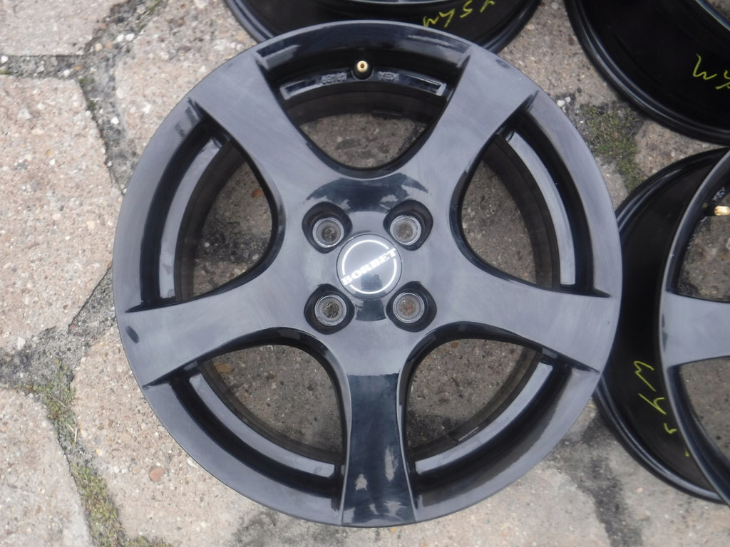 4x Alufelge 16 Zoll 6.5" 4x100 38ET Glanz Schwarz Rim Wheel FEL8346696587aa
