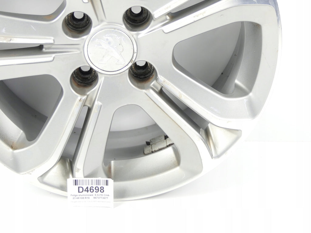 1x Alufelge 16 Zoll 6.0" 4x108 23ET Rot 9673773677 Peugeot 208 I Rim Wheel FEL7699761944gh