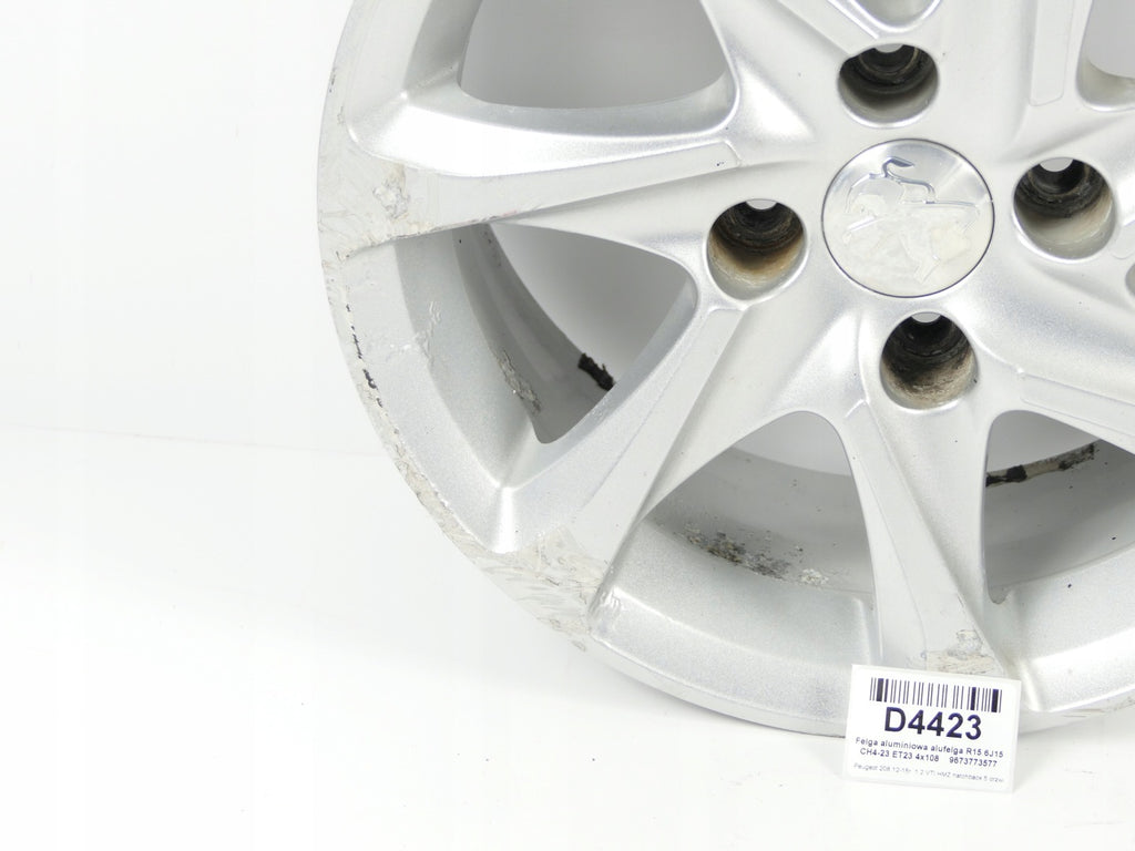 1x Alufelge 15 Zoll 6.0" 4x108 9673773577 Peugeot 208 I Rim Wheel FEL3991903556yn